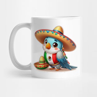 love bird wearing costum meksican Mug